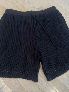 NFINITY Black Mesh Drawstring Athletic Shorts